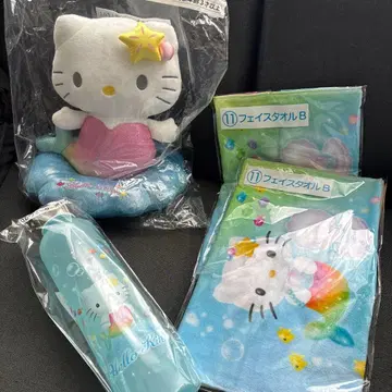 헬로키티 제일복권 봉제 인형 페이스 타월 보틀 세트