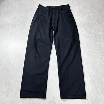 ZARA 자라 블랙 데님 팬츠 와이드 실루엣 5포켓 L 사이즈