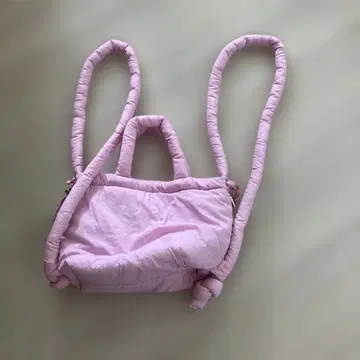 패딩 숄더백 핑크