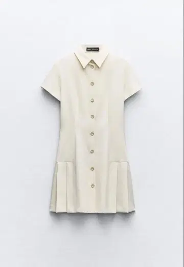 ZARA 자라 원피스 화이트 미니 원피스 플리츠
