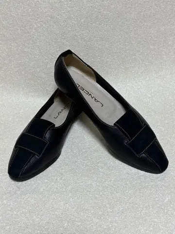 Lancel 펌프스 블랙 가죽 스웨이드 24.5cm