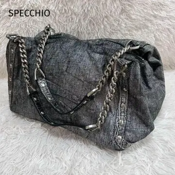 새상품급 SPECCHIO 스터드 체인 백 y2k 실버 데님풍