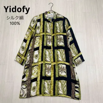 Yidofy 실크 100% 긴팔 셔츠 원피스 자켓