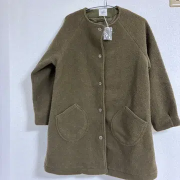 노스 오브제 코트 노카라 래글런 무지 F 브라운 폴리에스테르 출퇴근