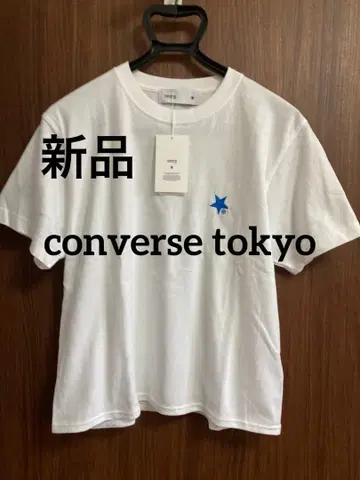 새상품 converse tokyo 백 로고 프린트 T셔츠 자수 로고