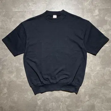 90s USA 블랙 무지 반팔 맨투맨 L 사이즈 빈티지