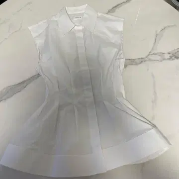 ZARA 슬리브리스 셔츠 화이트 XS