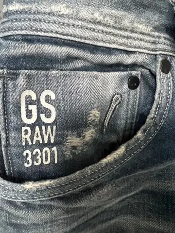 G-STAR RAW 3301 스트레이트 데님 데미지 가공