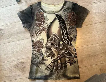 Y2K Ed Hardy 에드하디 시스루 상의 셔츠 S
