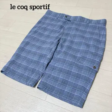 르꼬끄 스포르티브 골프웨어 하프 팬츠 체크 로고 버튼