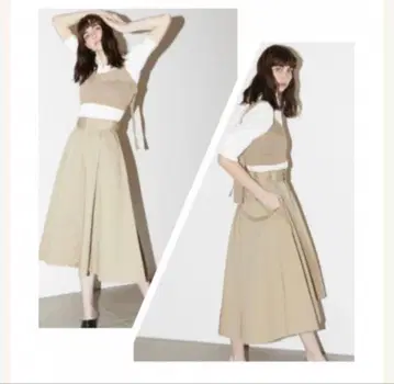 Dickies 플레어 스커트 베이지 벨트 포함