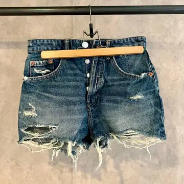 [ ZARA ] TRF 데미지 하이라이즈 데님 숏팬츠 / 9호