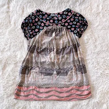 새상품급 TSUMORI CHISATO 츠모리치사토 꽃무늬 플레어 원피스