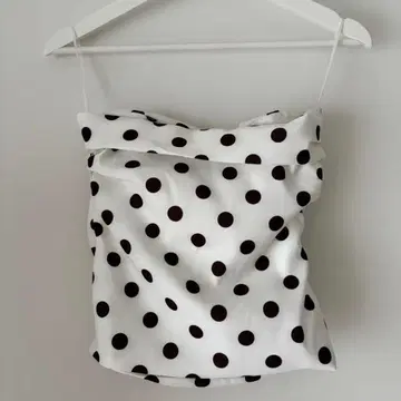 ZARA 베어탑 도트 무늬 화이트 튜브탑
