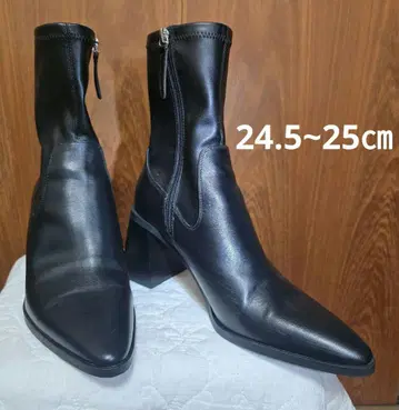 자라 ZARA 숏부츠 24.5~25cm 블랙 사이드 지퍼