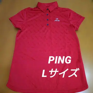 PING 여성용 골프웨어 피케 셔츠 레드 L 사이즈 새상품급