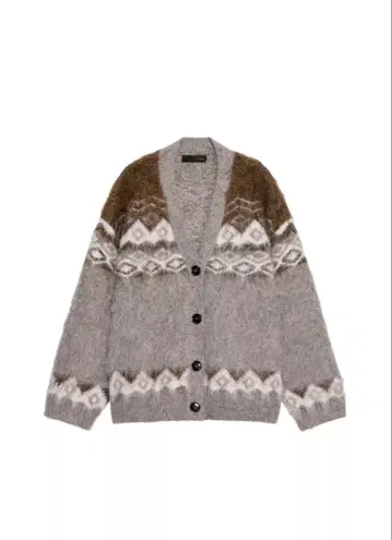 ZARA 기모 자카드 니트 자켓