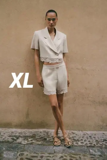 ZARA 레이스 숏 블레이저 XL