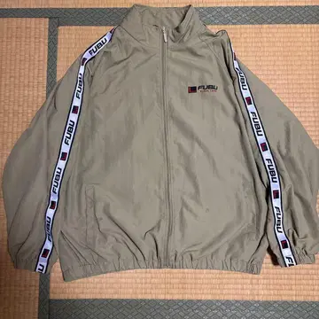 FUBU 나일론 자켓 베이지 로고 테이프