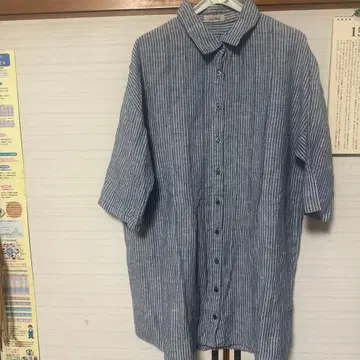 nest Robe 린넨 스트라이프 반팔 셔츠