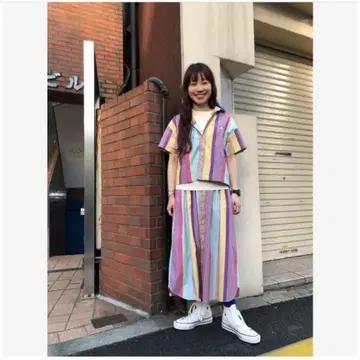 새상품급 빔즈 보이 멀티 스트라이프 셔츠