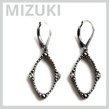 MIZUKI 앤티크풍 다이아 실버 후크 오벌 귀걸이