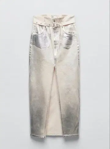 ZARA(자라) ZW 메탈릭 미디 스커트 롱 스커트 완판템