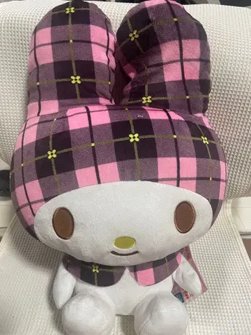 마이멜로디 Big 봉제 인형 체크 무늬