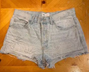 ZARA 큐빅 데님 숏팬츠 EUR40 새상품급