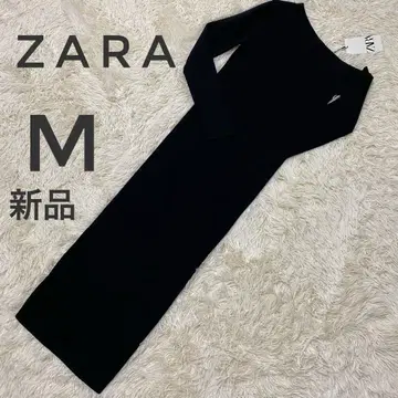미사용 새상품 택 포함 [ ZARA ] 원숄더 니트 원피스 블랙 M