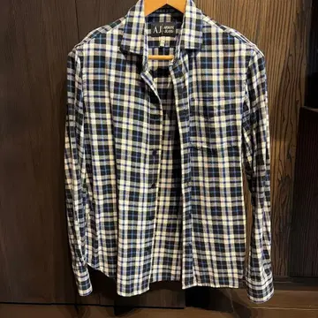 ARMANI JEANS 체크 셔츠 파랑 아르마니 진스