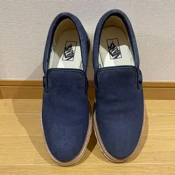 VANS 슬립온 네이비 스웨이드 느낌 남성용 샤크 밑창 26.5