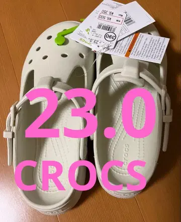 새상품 Crocs 샌들 화이트 통굽 23.0cm