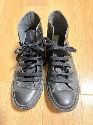 컨버스 올스타 하이컷 블랙 가죽 24cm