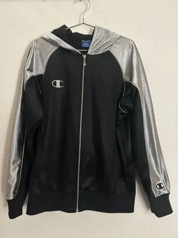 Champion 집업 후드티 블랙 실버