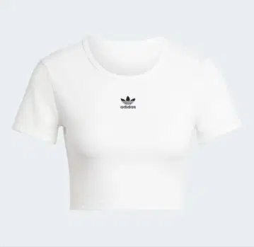 adidas Originals 크롭 기장 티셔츠 화이트