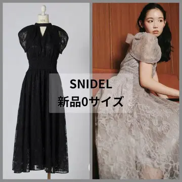 [택 포함 새상품] SNIDEL 케이프 디자인 레이스 드레스