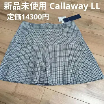 [ 미사용 새상품 ] Callaway 깅엄 체크 플리츠 스커트 여성 LL