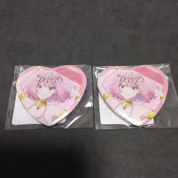 와타나레 아마오레나코 하트형 캔뱃지 스크래치