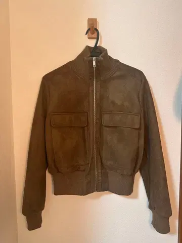 ZARA 숏 기장 스웨이드 느낌 블루종 브라운