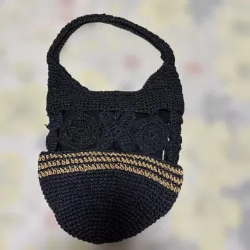 크로셰 니트 핸드백 블랙 자라