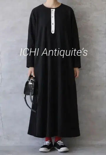 새상품급*ICHI Antiquite's 린넨 니트 원피스 헨리넥