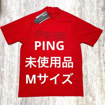 PING 골프웨어 반팔 모크넥 셔츠 M 사이즈 레드