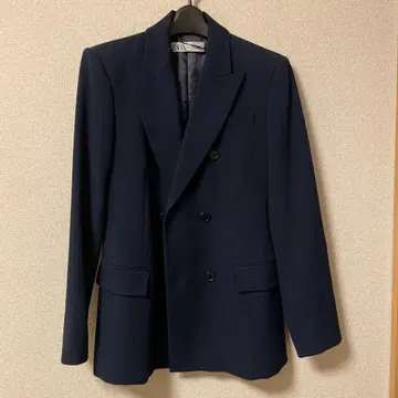 ZARA 테일러드 자켓 네이비 더블 브레스트