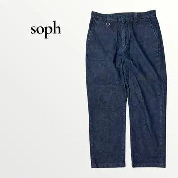soph 남성용 데님 청바지 D링 와이드 데님 네이비 무지 M사이즈 상당