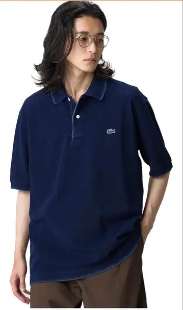 LACOSTE 피케 셔츠 네이비 인디고