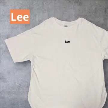새상품급 Lee 반팔 롱T셔츠 화이트 M 사이즈 자수 로고