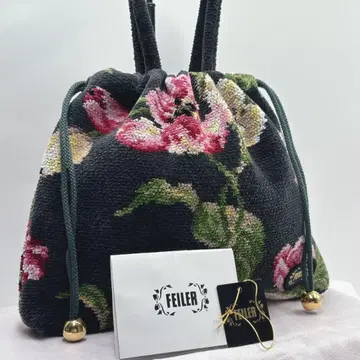 새상품급 FEILER 페이러 셔닐 직조 복조리 핸드백 꽃무늬