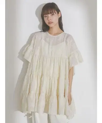 fluffy 시어 티어드 미니 원피스 merryjenny