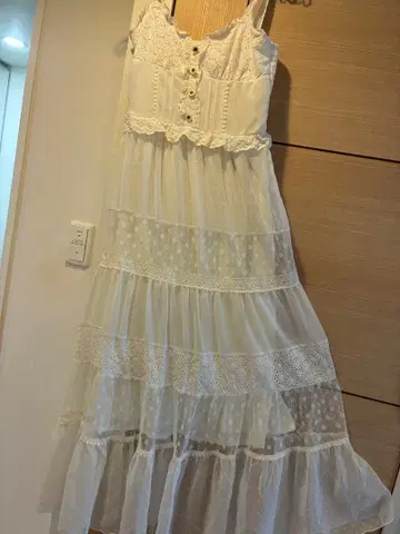 [레어] 리즈리사 레이스 원피스 화이트 맥시 길이